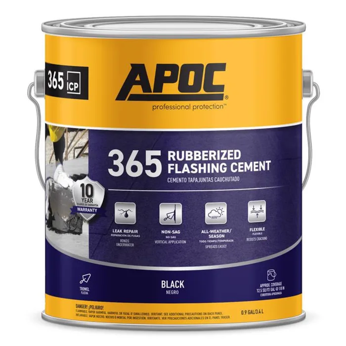 APOC Gloss Black Rubber Roof & Flashing Cement 3.6 qt (Pack of 4)