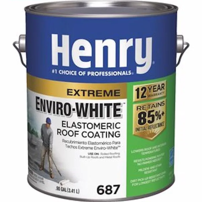 Henry Smooth White Elastomeric Roof Coating 1 gal (Pack of 4)