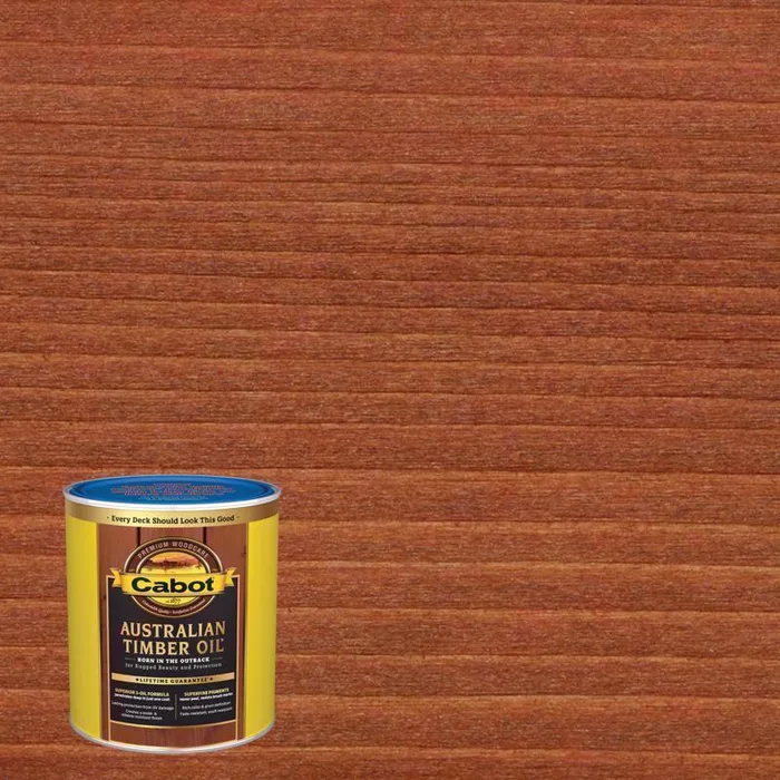 Cabot Australian Timber Oil Low VOC Transparent Jarrah Brown Oil-Based Alkyd Australian Timber Oil 1 (Pack of 4)