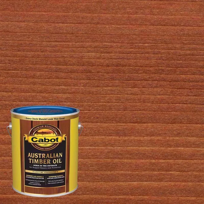 Cabot Australian Timber Oil Low VOC Transparent Jarrah Brown Oil-Based Alkyd Australian Timber Oil 1 (Pack of 4)