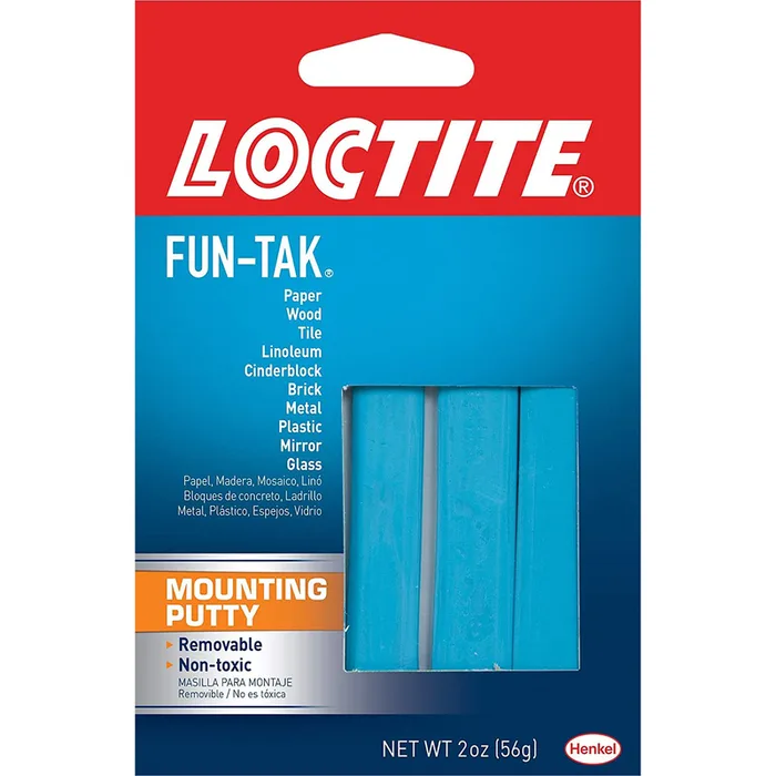 Loctite Fun-Tak Low Strength Synthetic Rubber Blue Mounting Putty 2 oz (Pack of 12)