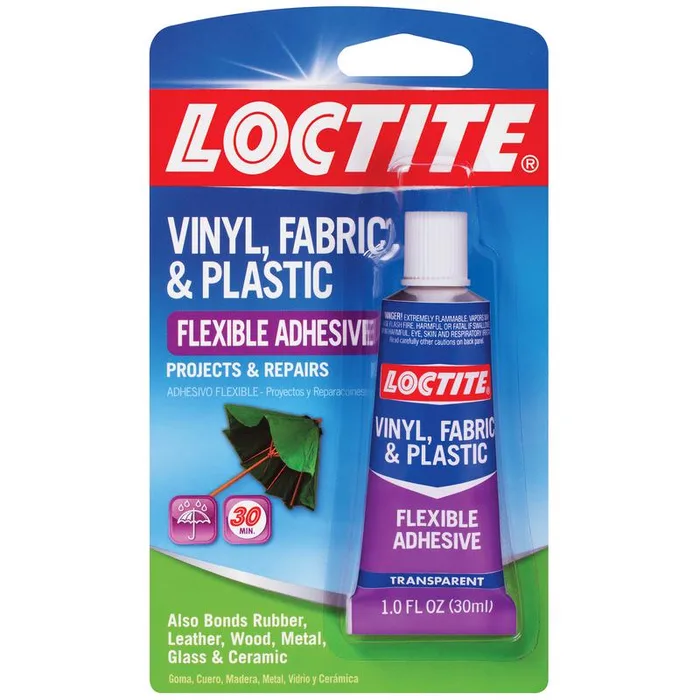 Loctite Vinyl, Fabric & Plastic High Strength Polyurethane Clear Flexible Adhesive 1 oz (Pack of 6)