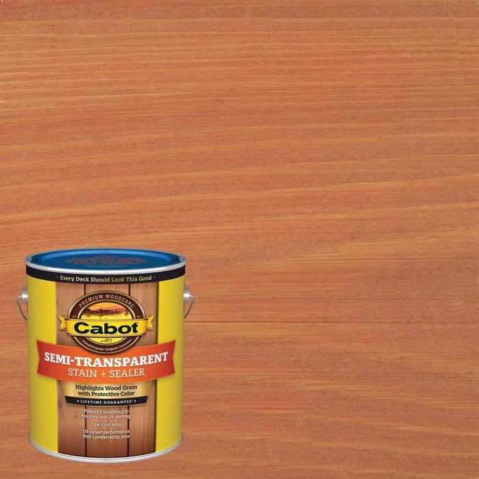 Cabot Semi-Transparent Low VOC Semi-Transparent Redwood Oil-Based Alkyd Stain and Sealer 1 gal (Pack of 4)