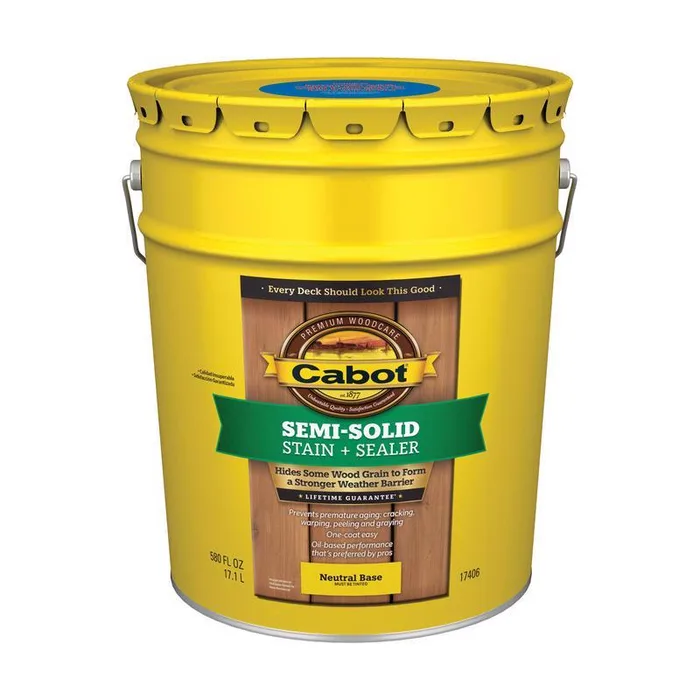 Cabot Semi-Solid Low VOC Semi-Solid Tintable Neutral Base Oil-Based Alkyd Deck and Siding Stain 5 ga