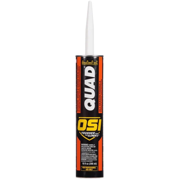 OSI Quad White Elastomeric Polymers Door/Siding/ Window Sealant 10 oz (Pack of 12)