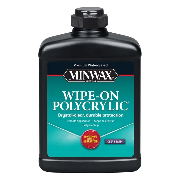 Minwax Wipe-On Poly Satin Clear Water-Based Polyurethane 1 pt (Pack of 4)