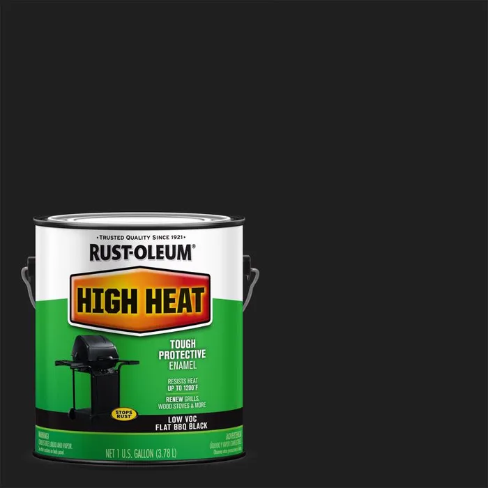 Rust-Oleum Specialty Flat BBQ Black Oil-Based High Heat Low VOC Paint 1 gal (Pack of 2)