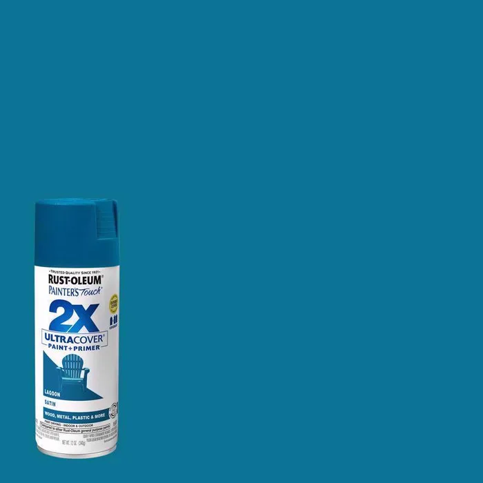 Rust-Oleum Painter's Touch 2X Ultra Cover Satin Lagoon Paint+Primer Spray Paint 12 oz (Pack of 6)