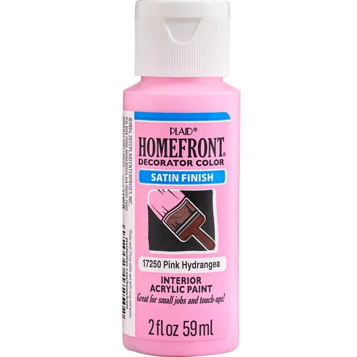 Homefront Satin Pink Hydrangea Hobby Paint 2 oz (Pack of 3)