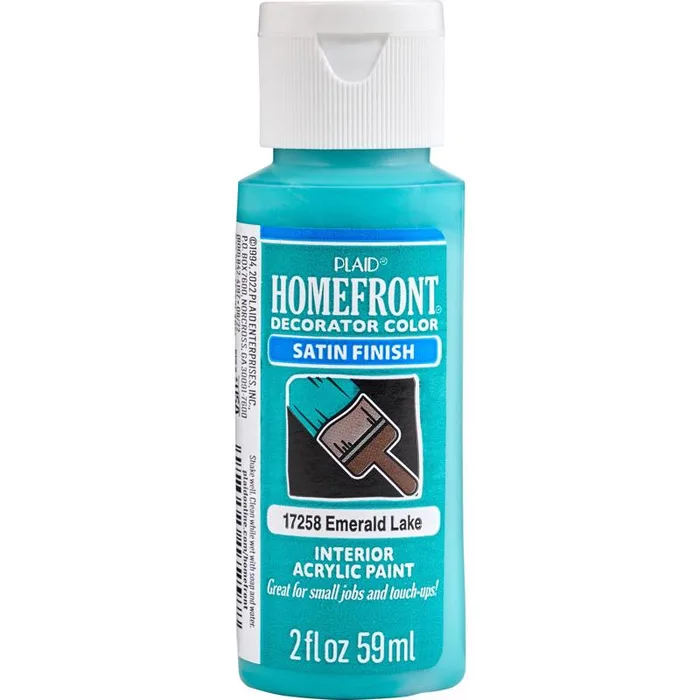 Homefront Satin Emerald Lake Hobby Paint 2 oz (Pack of 3)