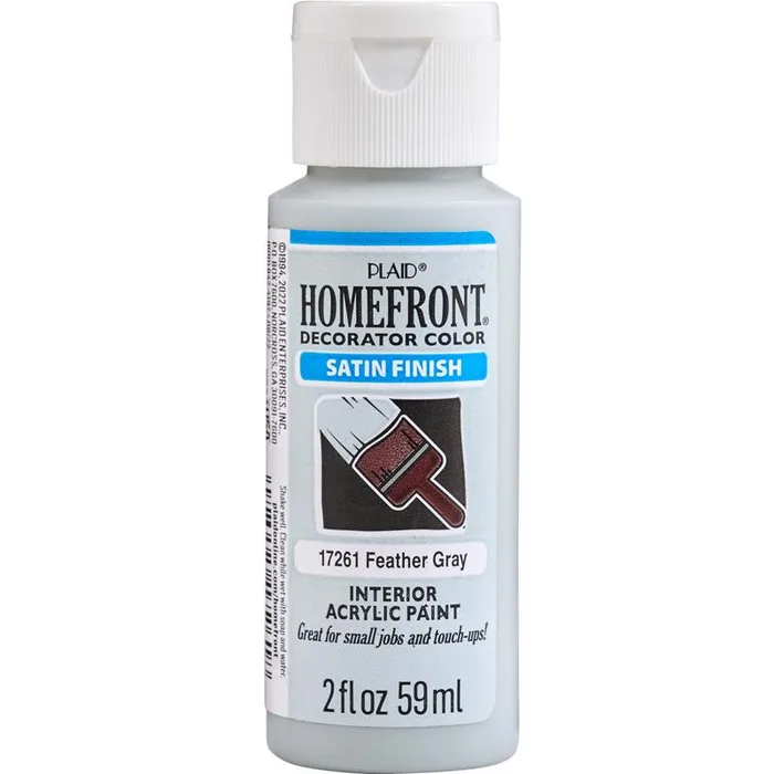 Homefront Satin Feather Gray Hobby Paint 2 oz (Pack of 3)