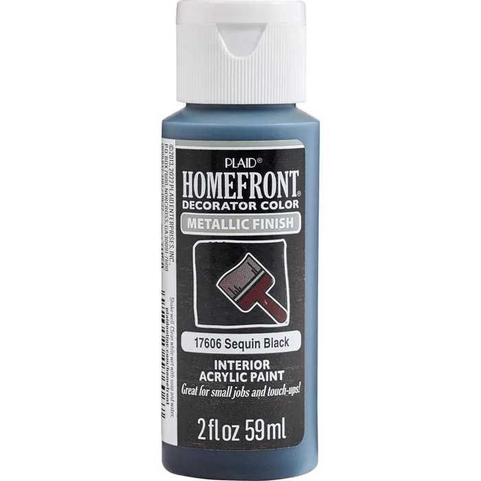 Homefront Metallic Sequin Black Hobby Paint 2 oz (Pack of 3)