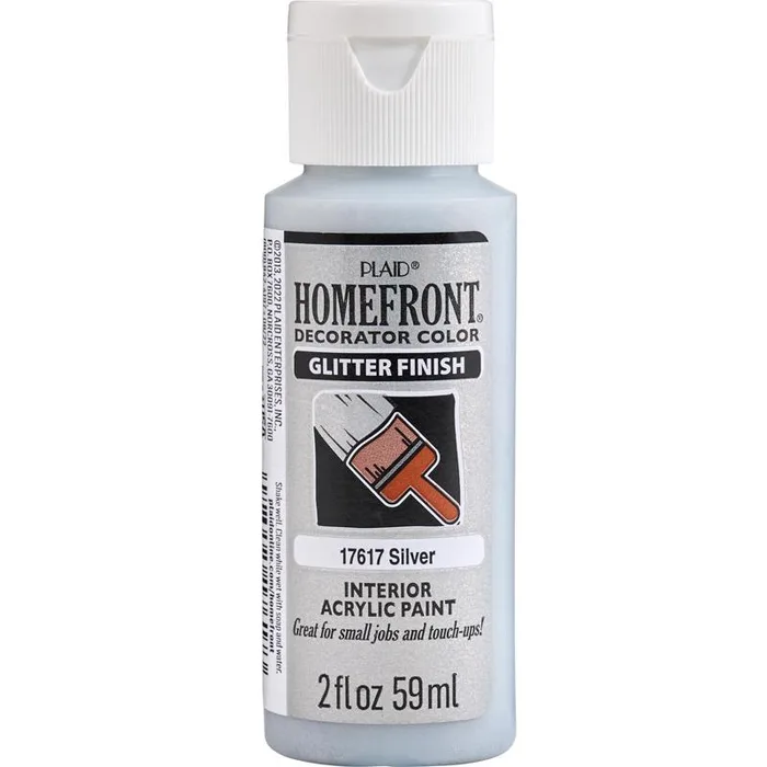 Homefront Glitter Silver Hobby Paint 2 oz (Pack of 3)