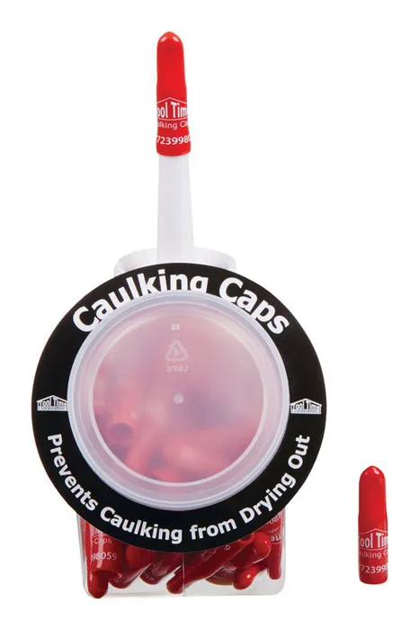 Tool Time Manufacturing Red Industrial Vinyl Reusable Caulking Caps 1 pk (Pack of 75)