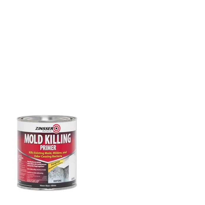 Zinsser White Water-Based Acrylic Mold Killing Primer 1 qt (Pack of 4)