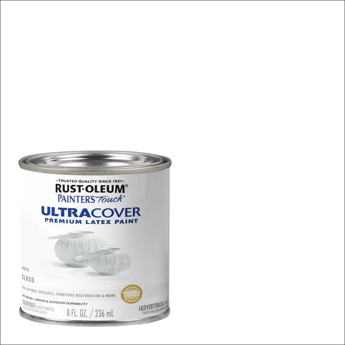 Rust-Oleum Painters Touch Gloss White Water-Based Ultra Cover Paint Exterior and Interior 0.5 pt (Pack of 6)