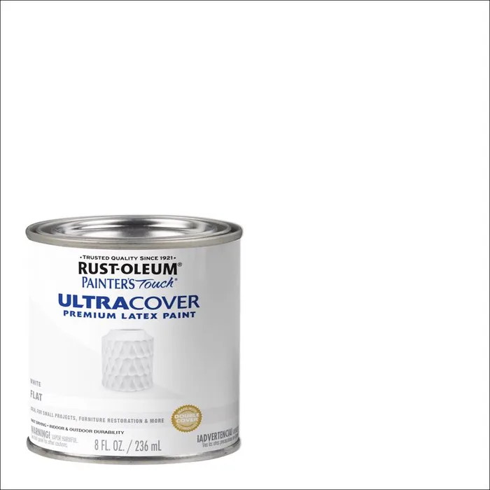 Rust-Oleum Painters Flat White Water-Based Ultra Cover Paint Exterior and Interior 0.5 pt (Pack of 6)