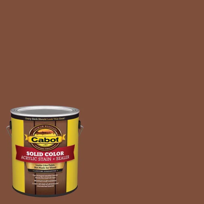 Cabot Solid Color Acrylic Stain & Sealer Solid Redwood Water-Based Acrylic Deck Stain 1 gal (Pack of 4)
