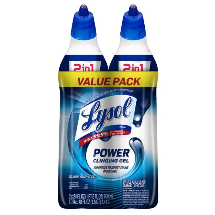 Lysol Complete Clean No Scent Toilet Bowl Cleaner 24 oz Gel (Pack of 4)