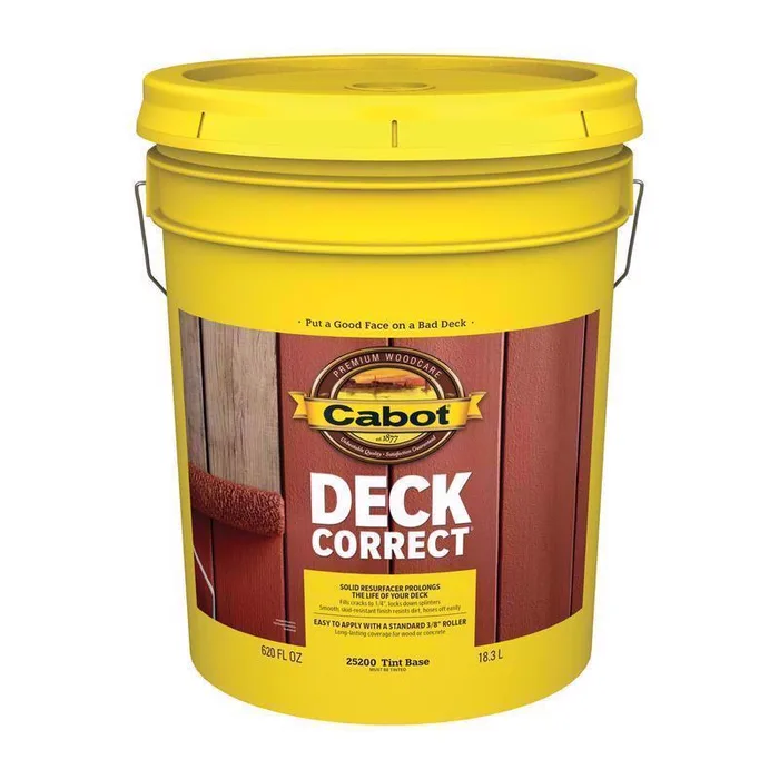 Cabot DeckCorrect Solid Tintable Tint Base Water-Based Acrylic Deck Resurfacer 5 gal