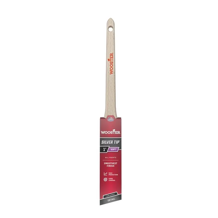 Wooster Silver Tip 1 in. Soft Thin Angle Trim Paint Brush (Pack of 6)