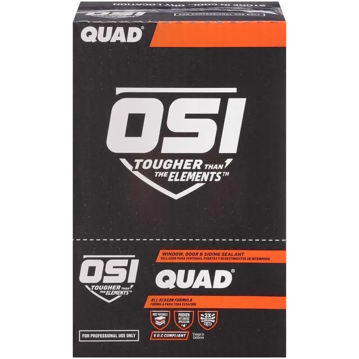 OSI Quad Gray Elastomeric Polymers Door/Siding/ Window Sealant 10 oz (Pack of 12)