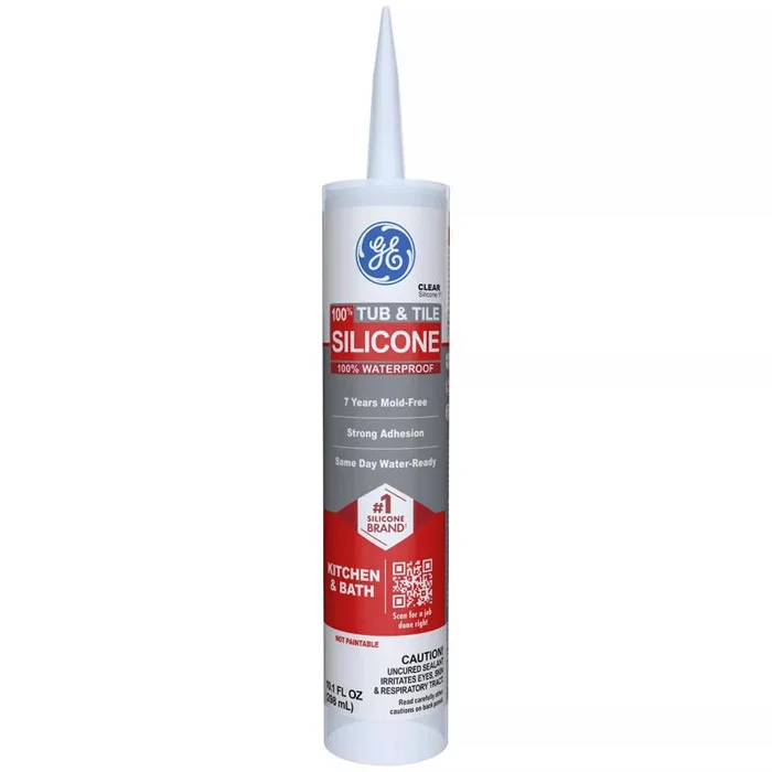 GE Tub & Tile Clear Silicone 1 Tub and Tile Caulk Sealant 10.1 oz (Pack of 12)