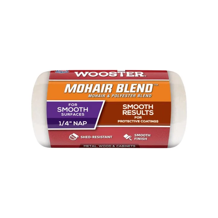 Wooster Mohair Blend 4 in. W X 1/4 in. Regular Paint Roller Cover 1 pk (Pack of 12)