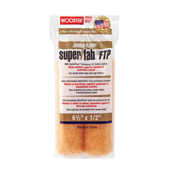 Wooster Super/Fab FTP Synthetic Blend 6-1/2 in. W X 1/2 in. Mini Paint Roller Cover 2 pk