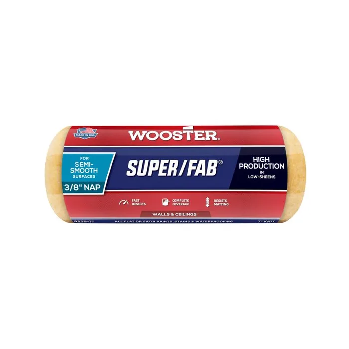 Wooster Super/Fab Fabric 7 in. W X 3/8 in. Regular Paint Roller Cover 1 pk (Pack of 12)