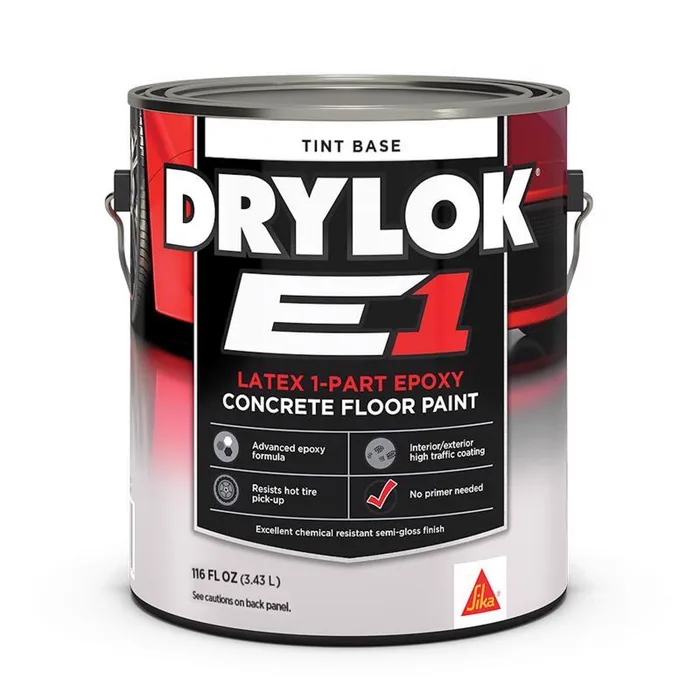 Drylok E1 Semi-Gloss Tint Base Latex-Based Acrylic Epoxy Blend Epoxy Floor Paint 1 gal (Pack of 2)