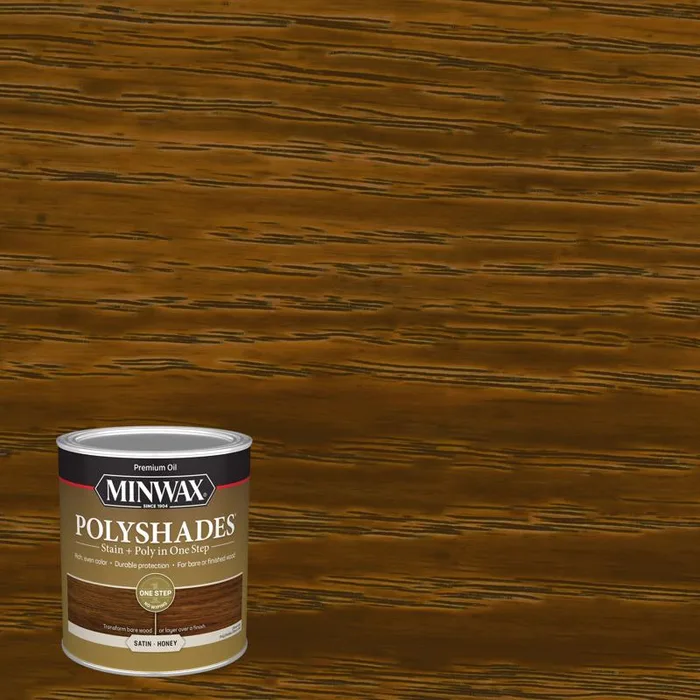 Minwax PolyShades Semi-Transparent Satin Honey Oil-Based Stain/Polyurethane Finish 1 qt (Pack of 4)
