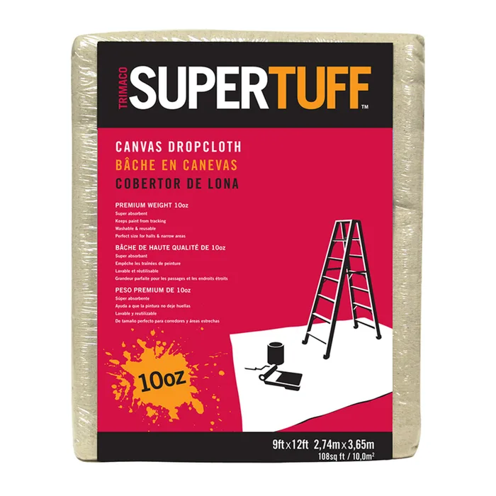 Trimaco SuperTuff 9 ft. W X 12 ft. L 10 oz Canvas Drop Cloth 1 pk