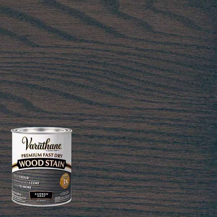 Varathane Semi-Transparent Carbon Gray Oil-Based Urethane Modified Alkyd Wood Stain 1 qt (Pack of 2)