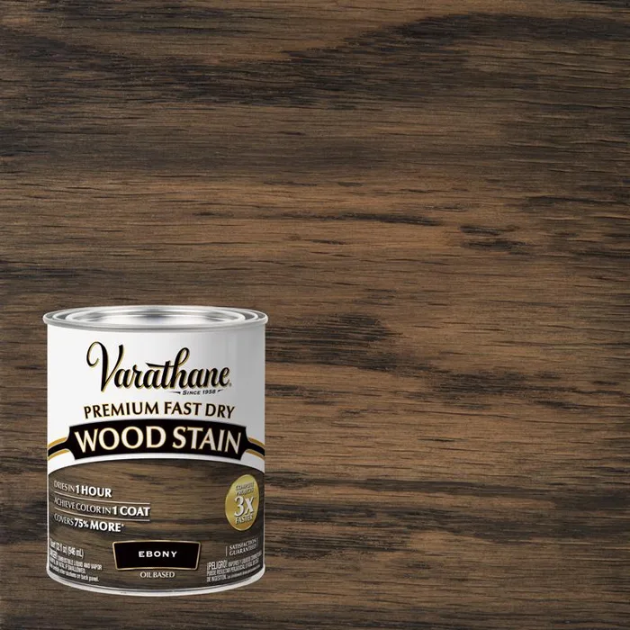 Varathane Premium Semi-Transparent Ebony Oil-Based Urethane Modified Alkyd Fast Dry Wood Stain 1 qt (Pack of 2)