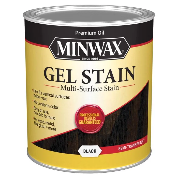 Minwax Gel Stain Semi-Transparent Black Oil-Based Gel Stain 1 qt (Pack of 4)