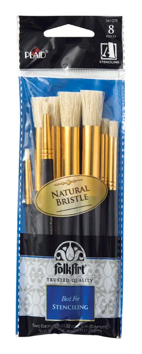 Plaid FolkArt Round Stencil Paint Brush (Pack of 3)