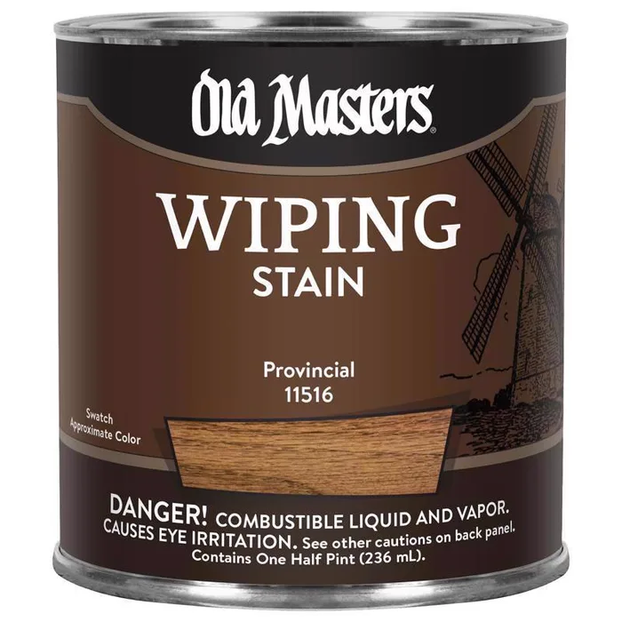 Old Masters Semi-Transparent Provincial Oil-Based Wiping Stain 1/2 pt (Pack of 6)