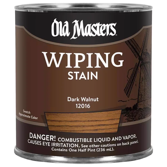 Old Masters Semi-Transparent Dark Walnut Oil-Based Wiping Stain 1/2 pt (Pack of 6)