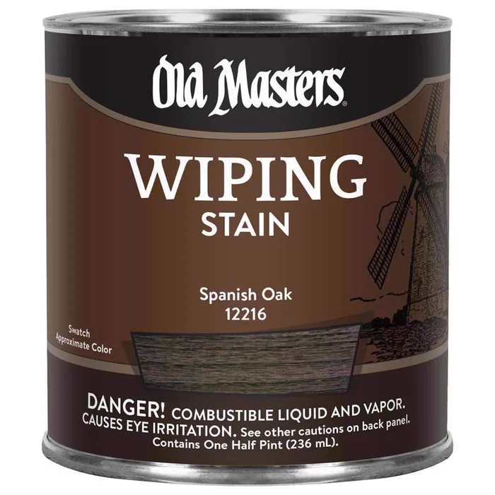Old Masters Semi-Transparent Spanish Oak Oil-Based Wiping Stain 1/2 pt (Pack of 6)