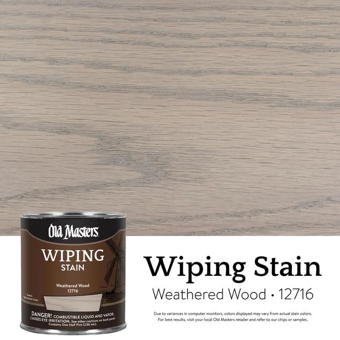 Old Masters Semi-Transparent Weathered Wood Oil-Based Wiping Stain 1/2 pt (Pack of 6)