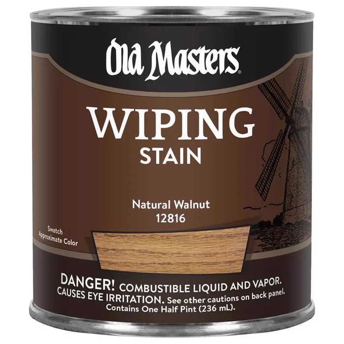 Old Masters Semi-Transparent Natural Walnut Oil-Based Wiping Stain 1/2 pt (Pack of 6)