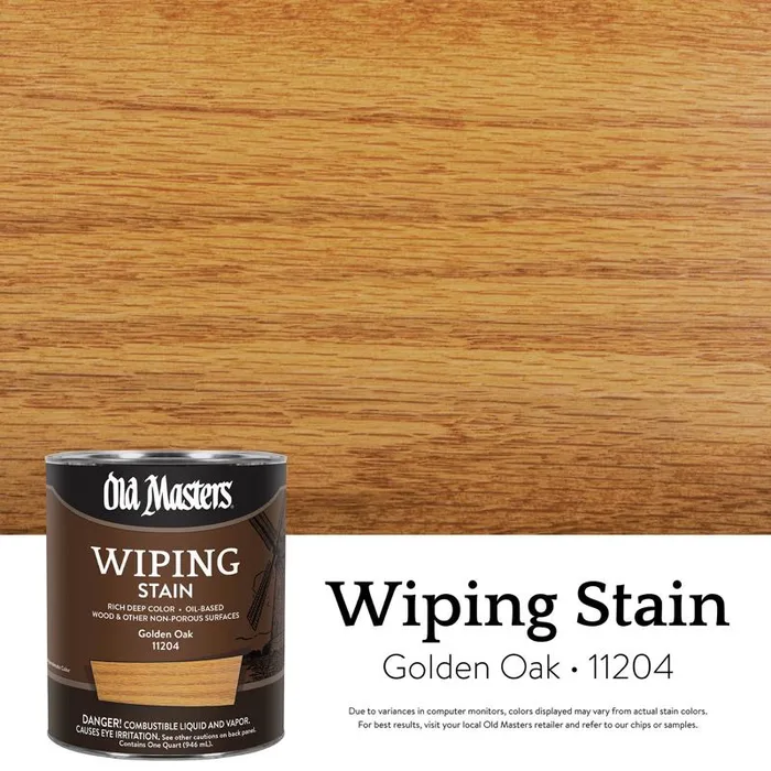 Old Masters Semi-Transparent Golden Oak Oil-Based Wiping Stain 1 qt (Pack of 4)