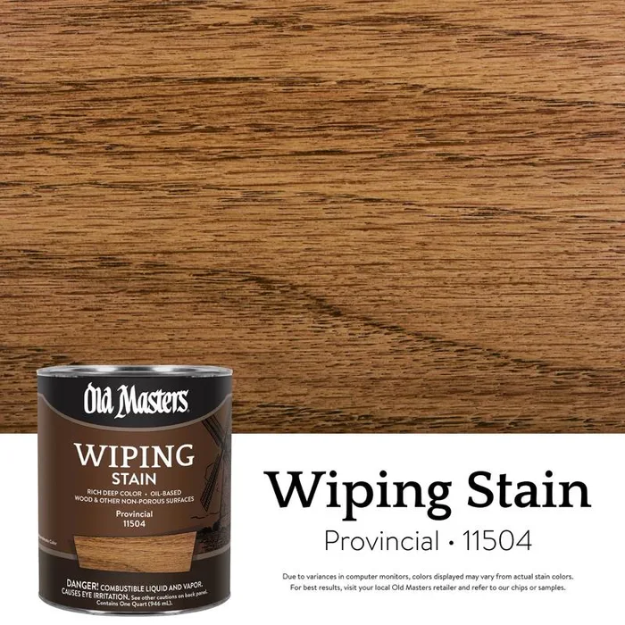 Old Masters Semi-Transparent Provincial Oil-Based Wiping Stain 1 qt (Pack of 4)