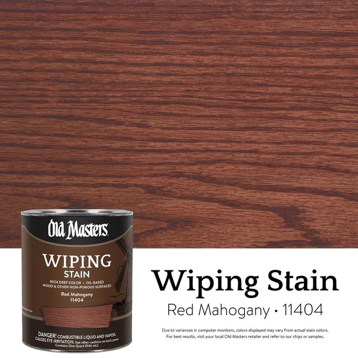 Old Masters Semi-Transparent Red Mahogany Oil-Based Wiping Stain 1 qt (Pack of 4)