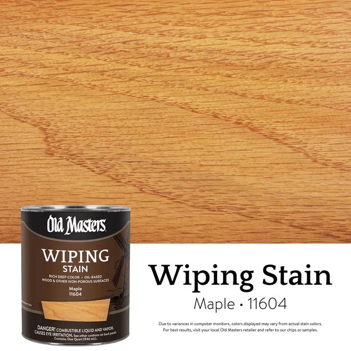 Old Masters Semi-Transparent Maple Oil-Based Wiping Stain 1 qt (Pack of 4)