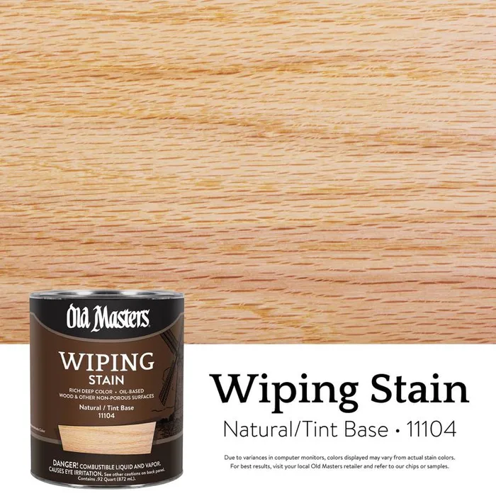 Old Masters Semi-Transparent Natural Oil-Based Wiping Stain 1 qt (Pack of 4)