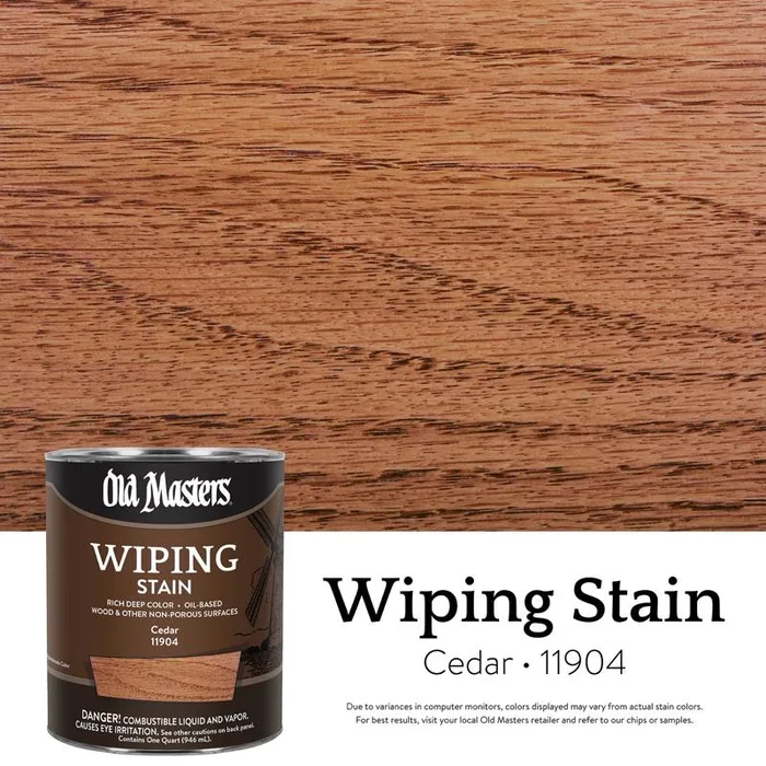 Old Masters Semi-Transparent Cedar Oil-Based Wiping Stain 1 qt (Pack of 4)