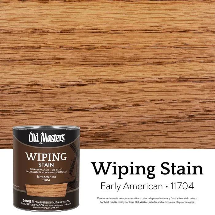 Old Masters Semi-Transparent Early American Oil-Based Wiping Stain 1 qt (Pack of 4)