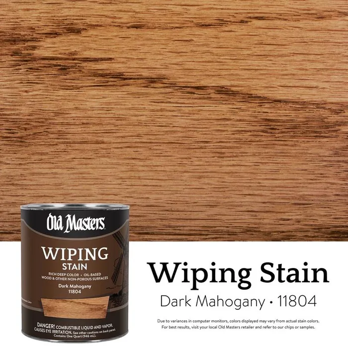 Old Masters Semi-Transparent Dark Mahogany Oil-Based Wiping Stain 1 qt (Pack of 4)